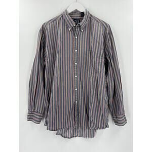 GAP Vintage 90s Button Down Shirt Mens Large Purple Multicolor Vertical Striped